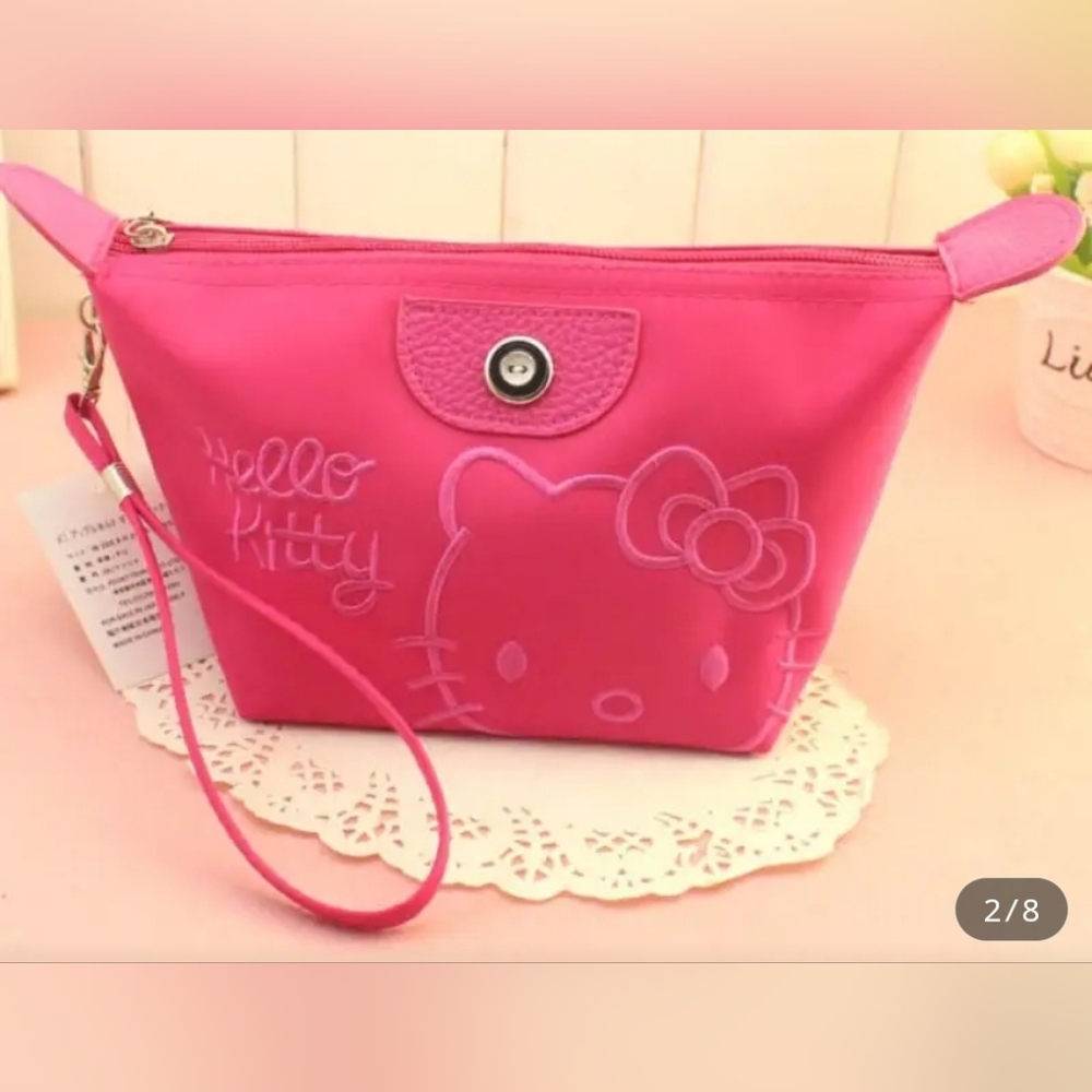 Hello Kitty Pink Wristlet Bag/makeup bag